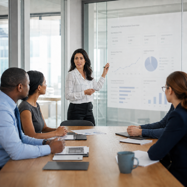 Female Executive Focused on Team Engagement-1 Female Executive Focused on Team Engagement-1